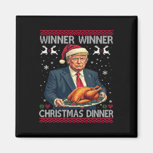 Winner Winner Christmas Dinner Santa Trump Ugly Sw Magnet