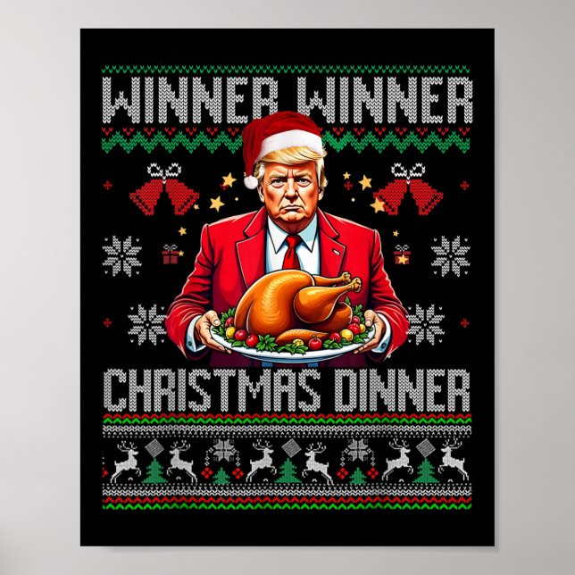 Winner Winner Christmas Dinner Santa Trump Ugly Sw Poster (Front)