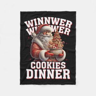 Winner Winner Cookies Dinner Santa Funny Trump Chr Fleece Blanket