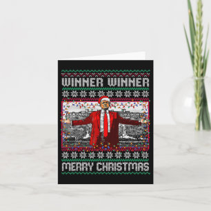 Winner Winner Merry Christmas Funny Santa Trump 20 Card