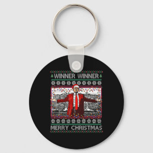Winner Winner Merry Christmas Funny Santa Trump 20 Key Ring
