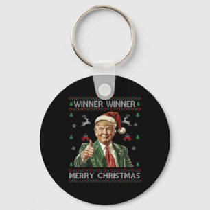 Winner Winner Merry Christmas Trump Santa Ugly Swe Key Ring