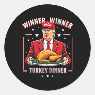 Winner Winner Turkey Dinner Donald Trump Christmas Classic Round Sticker