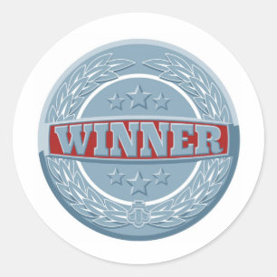 Winners award badge classic round sticker