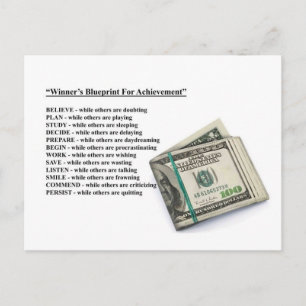 winners blueprint for achievement postcard