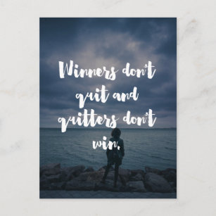 Winners Don't Quit Quote Postcard
