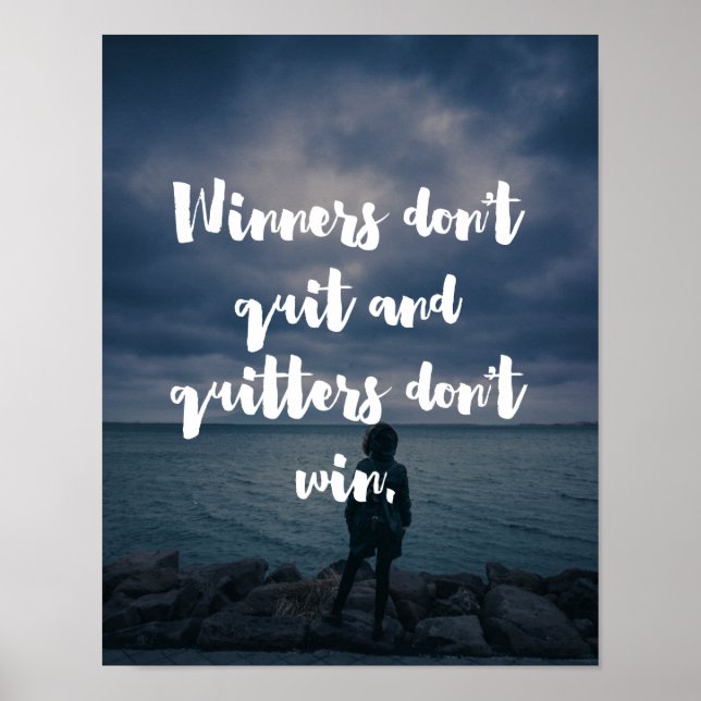 Winners Don't Quit Quote Poster (Front)