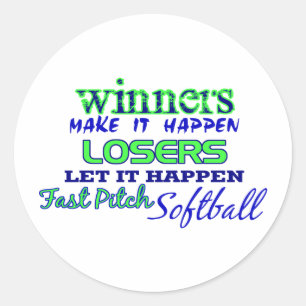 Winners....Fast Pitch Softball Classic Round Sticker