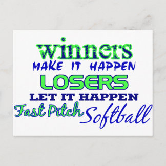 Winners....Fast Pitch Softball Postcard
