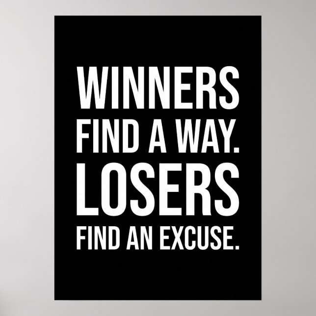 Winners Find A Way - Gym, Hustle, Success Poster (Front)