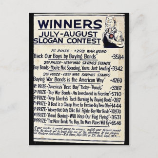 Winners July - August Slogan Contest Postcard