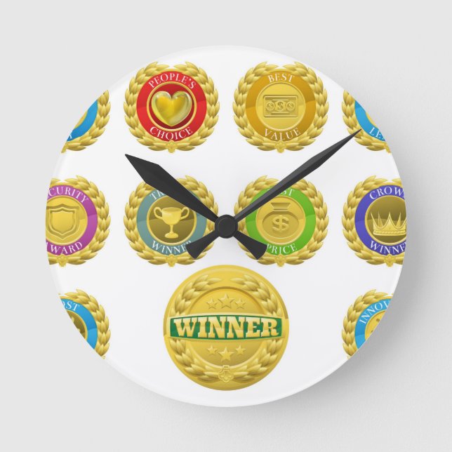 Winners medals round clock (Front)