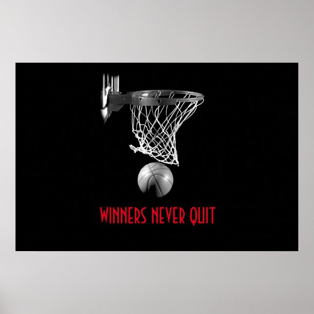 Winners Never Quit Basketball Poster (Front)