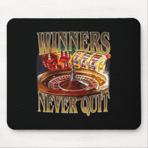 Winners Never Quit Funny Gambling Bootleg Retro Ga Mouse Mat