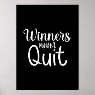 Winners Never Quit, Gym, Hustle Motivational Poster
