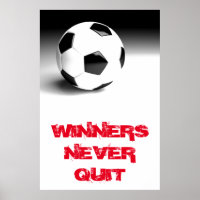 Winners Never Quit Inspirational Soccer Ball