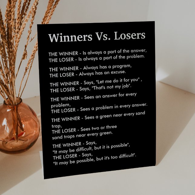 Winners Vs Losers Pedestal Sign (Creator Uploaded)