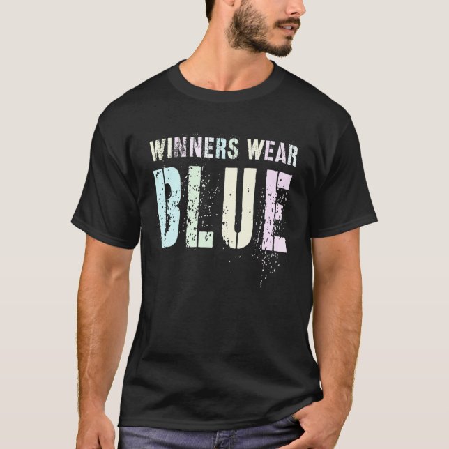 Winners Wear Blue Summer Camp Team Colour War Game T-Shirt (Front)
