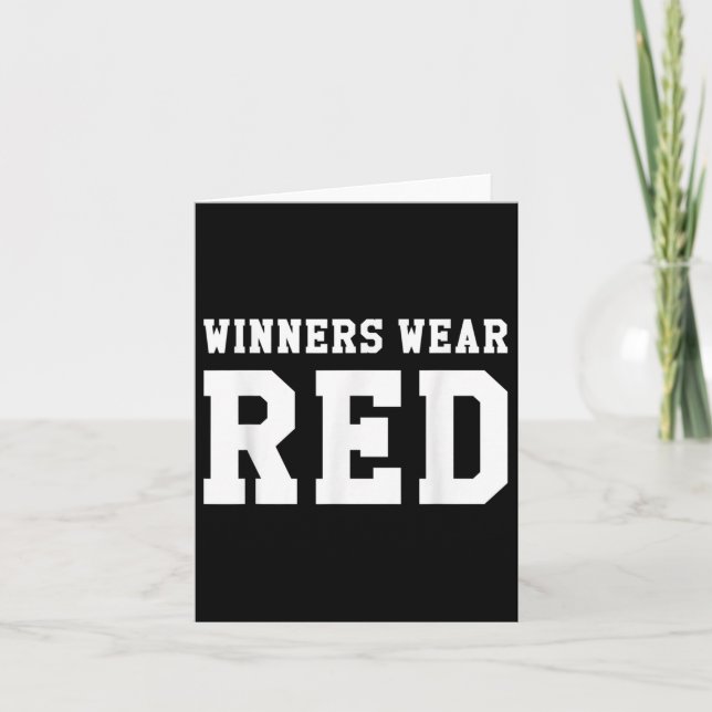 Winners Wear Red Camp Colour War Team Competition  Card (Front)