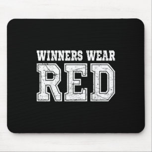 Winners Wear Red Colour Team Spirit Game War Camp Mouse Mat