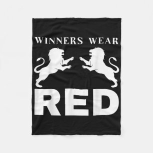 Winners Wear Red Funny Spirit Wear Team Game Colou Fleece Blanket