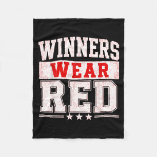 Winners Wear Red Team Spirit Week Colour War Sport Fleece Blanket