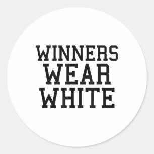 Winners Wear White Colour War Camp Team Game Compe Classic Round Sticker