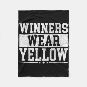 Winners Wear Yellow Colour War Camp Spirit Game Te Fleece Blanket