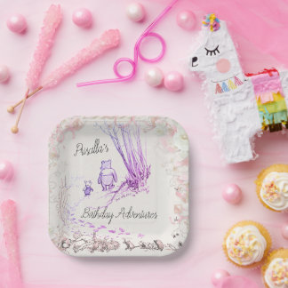 Winnie the Pooh Adventures Illustrations Paper Plate