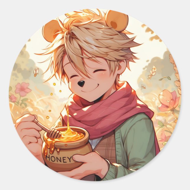 Winnie the Pooh Anime Guy V11 Sticker (Front)
