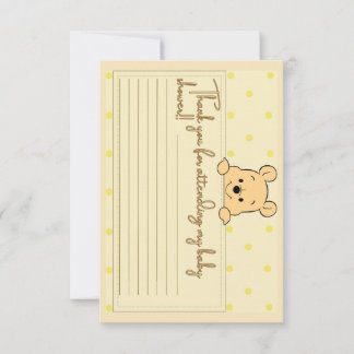 Winnie The Pooh Baby Shower Thank You Card