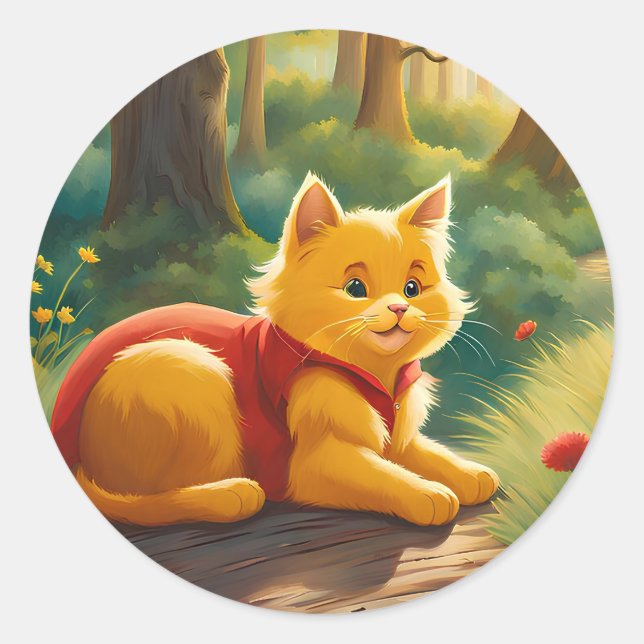 Winnie the Pooh Cat V1 Sticker (Front)