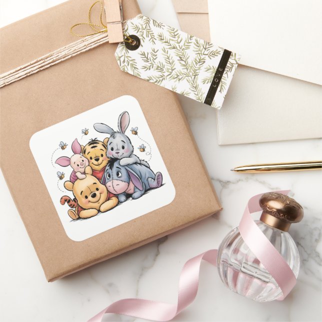 Winnie the Pooh Classic Square Sticker (Gifting)