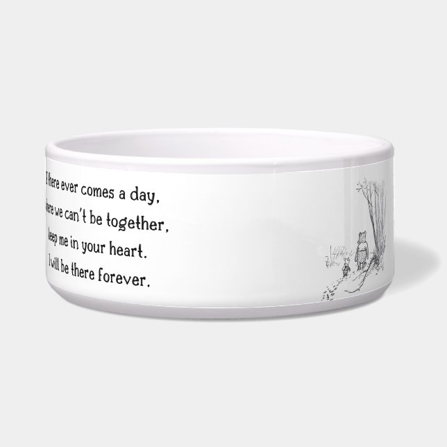 Winnie-the-Pooh "Forever" Ceramic Pet Bowl (Front)