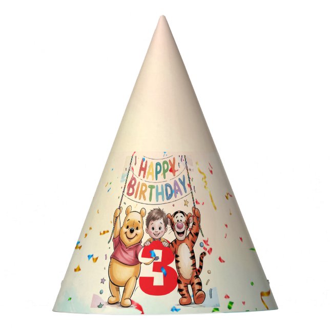 Winnie the Pooh | Happy Birthday Party Hat (Front)