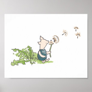 Winnie The Pooh- Piglet with Dandelion Poster