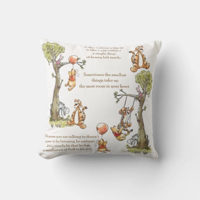 Winnie the Pooh Pillow; Hundred Acre Wood Cushion (Front)