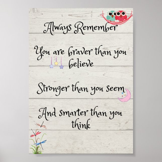 Winnie the Pooh quote Poster (Front)