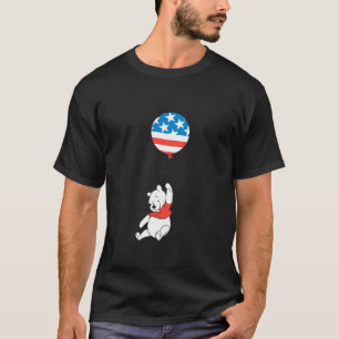 Winnie the Pooh Red White Blue Flag Balloon T-Shirt
