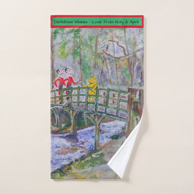 Winnie The Pooh Towel - Christmas Personalisation  (Hand Towel)