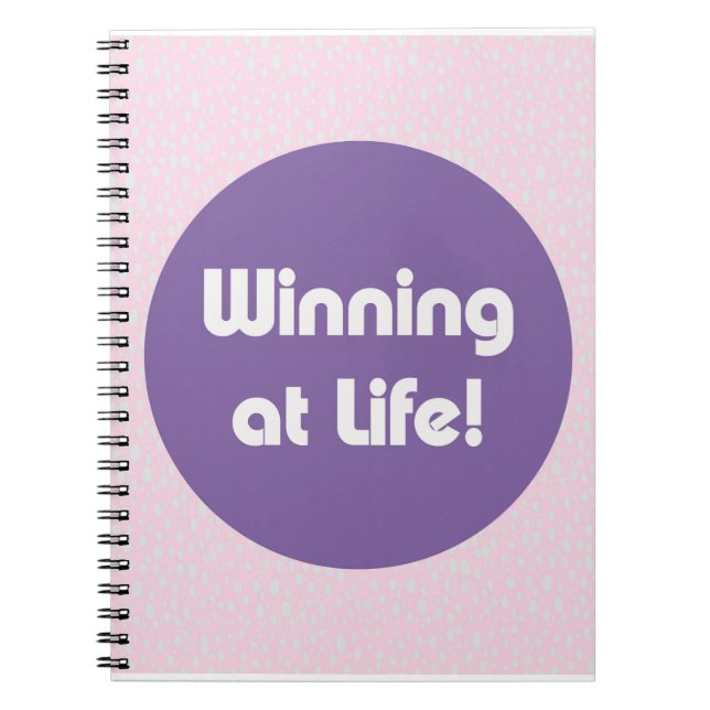 Winning at life Typography Notebook (Front)