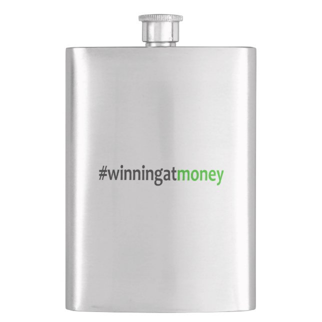 Winning At Money Hip Flask (Front)