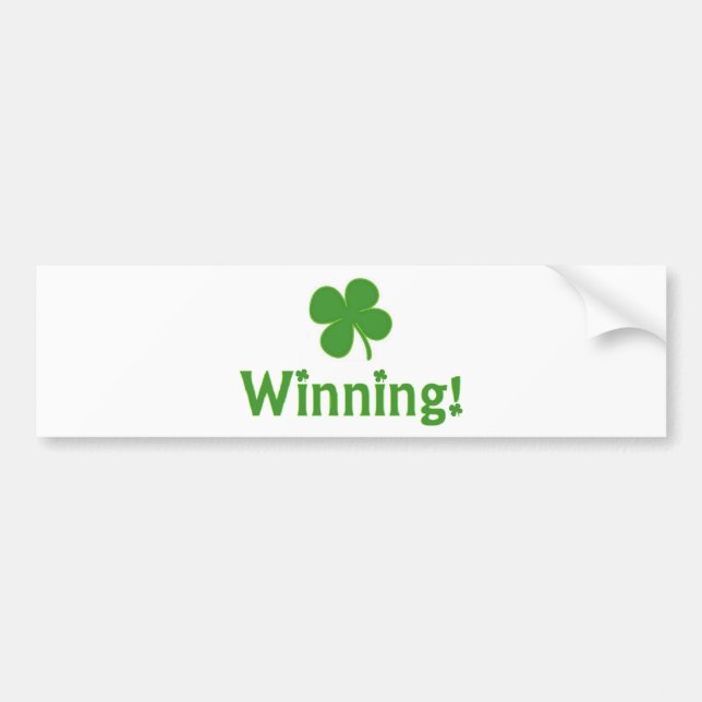Winning Charlie Sheen St. Patrick's Day Bumper Sticker (Front)