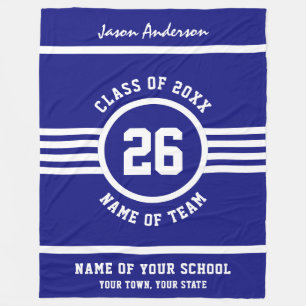 Winning Game Athlete Blue and White Custom Colours Fleece Blanket