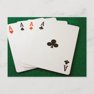Winning Hand Four Aces Postcard
