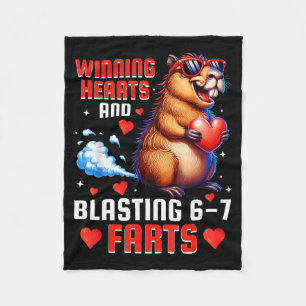 Winning hearts 67 meme capybara kids boys fleece blanket