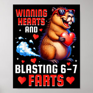 Winning hearts 67 meme capybara kids boys poster