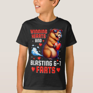 Winning hearts 67 meme capybara kids boysWinning h T-Shirt