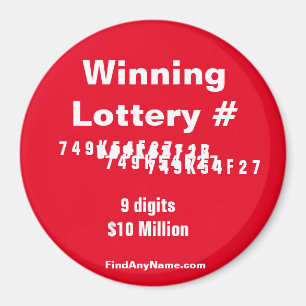 Winning Lottery Number Magnet