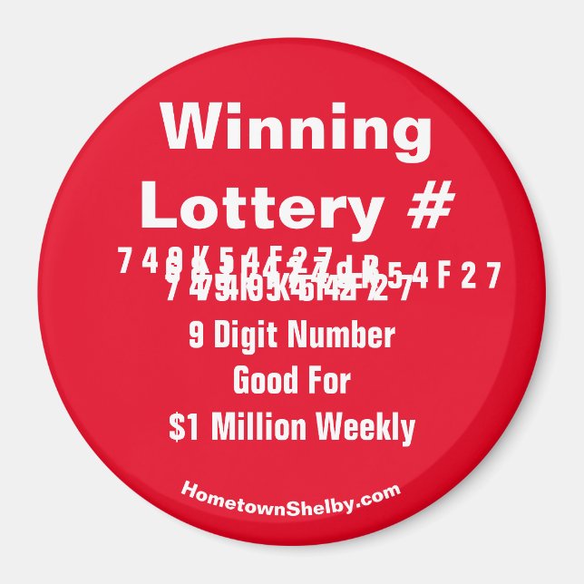 Winning Lottery Number Magnet (Front)